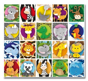 Serie 84 - getekende lieve wilde dieren
