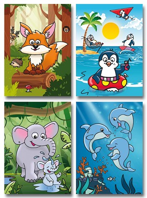 Serie 915 - grappig getekende dieren