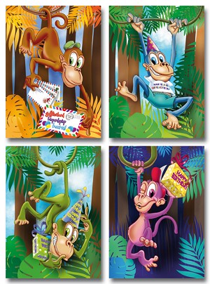 Serie 921 - getekende apen met hg