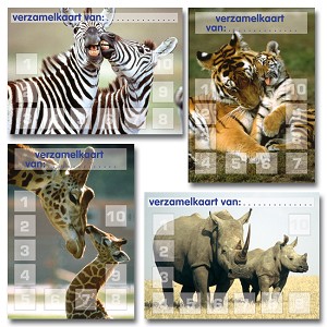 Verzamelkaarten wild met jong serie 704