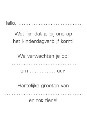 Voorbeeld tekst kinderdagverblijf
