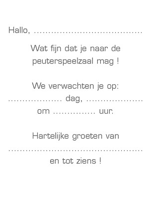 Voorbeeld tekst peuterspeelzaal